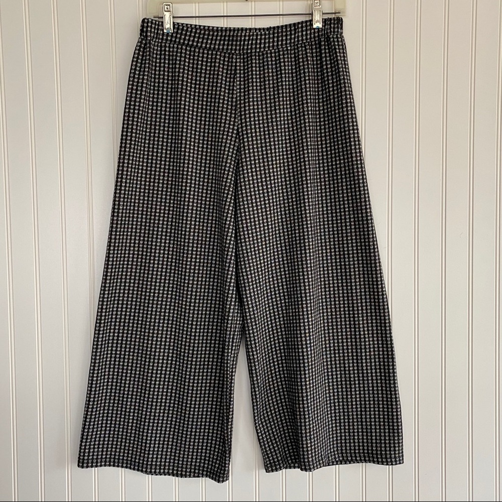 Zara black/white wide leg pants SIZE SMALL